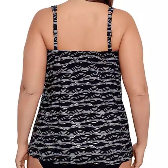 MIRACLESUIT Plus Size Linked In Mirage Underwire Tankini Top swimsuit - Picture 7 of 12